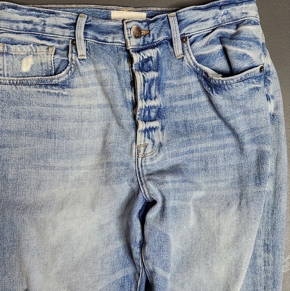Frame Le Original Jeans Straight Leg High Rise Distressed Size 30 - Picture 3 of 9